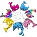 CiciBear 25 Pack Dolphin Sequin Keychains for Ocean Themed Party Favors, Kids and Adults Birthday Gift, Baby Shower, Party, 5 Colors