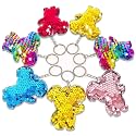 CiciBear 25 Pack Koala Double-Deck Flip Sequin Keychains for Koala Party Favors, Birthday,Carnival,Goodie Bag Stuffers, Anniversary,5 Colors