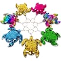 CiciBear 25 Pack Turtle Sequin Keychains for Party Favors, Kids and Adults Birthday Gift, Baby Shower, Turtle Party, 5 Colors
