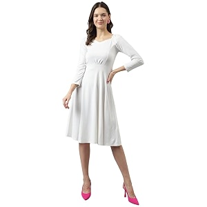 Cicica Womens White Spandex Solid Fit