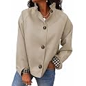 Cicy Bell Womens Ruffle Short Trench Coat Single Breasted Cropped Jackets