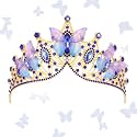 CIEHER Baroque Queen Crown for Women,Rhinestone Wedding Tiaras and Crowns Crystal Vintage Princess Crown Headband Birthday Tiara (Butterfly - Royal Blue)