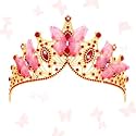 CIEHER Baroque Queen Crown for Women,Rhinestone Wedding Tiaras and Crowns Crystal Vintage Princess Crown Headband Birthday Tiara (Butterfly - Red)