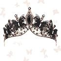 CIEHER Baroque Queen Crown for Women,Rhinestone Wedding Tiaras and Crowns Crystal Vintage Princess Crown Headband Birthday Tiara (Butterfly - Black 2)