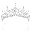 CIEHER Baroque Queen Crown for Women,Rhinestone Wedding Tiaras and Crowns Crystal Vintage Princess Crown Headband Birthday Tiara (Style 2 - Silver 2)