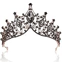 CIEHER Baroque Queen Crown for Women,Rhinestone Wedding Tiaras and Crowns Crystal Vintage Princess Crown Headband Birthday Tiara (Black)