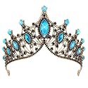CIEHER Queen Crown for Women Tiaras and Crowns (Lake Blue)