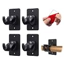 CIEMGNZOC 4 PCS Curtain Rod Bracket Holder, Universal Self Adhesive Wall Mount fits Support Curtain 0.6'' to 1.5'' Curtain Rod, Curtain Rod Hooks for Bathroom Kitchen(Curtain Rod Not Included)(Black)