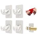 CIEMGNZOC 4PCS No Drill Curtain Brackets, Self-Adhesive Rod Holders, Nail Free Adjustable, Hooks for Rods Under 1.57 Inch (White)