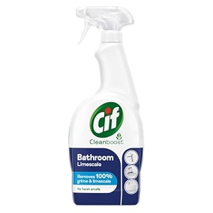 cif power amp shine bathroom cleaner spray tough stain remover 700ml