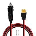 XT60 Female to Cigarette Lighter Male Extension with LED 14AWG 12V 24V Cigarette Lighter to XT60 Adapter Extension Cable 20A with 2 Spare Fuses for Solar Panel, Solar Generator (Male, 1 m)