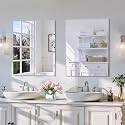 CILIBER 2-Pack 18x24 Inch Frameless Mirrors for Wall, Bathroom Vanity Mirrors with Polished Edge, Rectangle Mirror for Over Sink, Bedroom, Entryway, Horizontal or Vertical, 3mm Tempered Glass