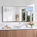 CILIBER Beveled Mirror, 24x48 Large Frameless Bathroom Mirrors for Wall, 3mm Tempered Glass Rectangle Vanity Mirror with Beveled Edge, Crystal-Clear, Hangs Horizontally or Vertically