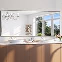 CILIBER Beveled Mirror, 24x60 Large Frameless Bathroom Mirrors for Wall, 3mm Tempered Glass Rectangle Vanity Mirror with Beveled Edge, Crystal-Clear, Hangs Horizontally or Vertically