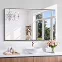 CILIBER Beveled Mirror, 30x48 Large Frameless Bathroom Mirrors for Wall, 3mm Tempered Glass Rectangle Vanity Mirror with Beveled Edge, Crystal-Clear, Hangs Horizontally or Vertically