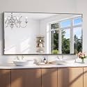 CILIBER Beveled Mirror, 30x55 Large Frameless Bathroom Mirrors for Wall, 3mm Tempered Glass Rectangle Vanity Mirror with Beveled Edge, Crystal-Clear, Hangs Horizontally or Vertically