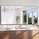 CILIBER Beveled Mirror, 30x60 Large Frameless Bathroom Mirrors for Wall, 3mm Tempered Glass Rectangle Vanity Mirror with Beveled Edge, Crystal-Clear, Hangs Horizontally or Vertically