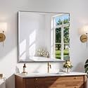 CILIBER Beveled Mirror, 36x36 Square Bathroom Mirrors for Wall, 3mm Tempered Glass Large Frameless Vanity Mirror Over Sink with Beveled Edge for Bathroom,Bedroom,Living Room and Entryway