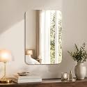 CILIBER Frameless Mirror, 16x24 Inch Rectangle Bathroom Mirror Rounded Corner, 3mm Tempered Glass Frameless Vanity Mirror with Polished Edge for Over Sink, Bedroom, Entryway, Vertical or Horizontal