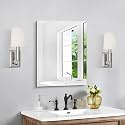 CILIBER Frameless Mirror, 18x24 Mirrors for Wall, Rectangle Bathroom Mirror for Over Sink, 18 inch Vanity Mirror with Polished Edge, 3mm Tempered Glass, Hangs Horizontally or Vertically