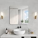CILIBER Frameless Mirror, 24x24 Square Bathroom Mirrors for Wall Rounded Corner, Frameless Vanity Mirror Over Sink with Polished Edge, 3mm Tempered Glass, Decorative for Bedroom, Living Room, Entryway