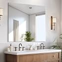 CILIBER Frameless Mirror, 36x36 Square Bathroom Mirrors for Wall, Large Frameless Vanity Mirror Over Sink with Polished Edge, 3mm Tempered Glass, Decorative for Bathroom, Bedroom and Living Room