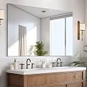 CILIBER Frameless Mirror, 36x48 Rectangle Bathroom Vanity Mirror with Polished Edge, 3mm Tempered Glass, Wall Mounted Horizontally or Vertically for Bathroom Over Sink, Bedroom, Living Room