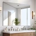 CILIBER Frameless Mirror, 40x48 Mirrors for Wall, Large Bathroom Mirror for Over Sink, Rectangle Frameless Vanity Mirror with Polished Edge, 3mm Tempered Glass, Hangs Horizontally or Vertically