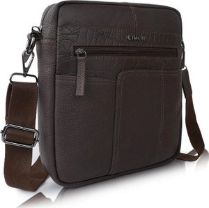 cimoni brown men sling bag casual travel crossbody shoulder office sling bag for men