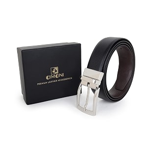 CIMONI Reversible Leather Belt for Men
