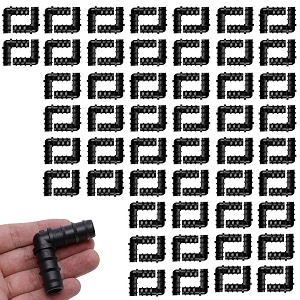 cinagro 16mm elbow connector drip irrigation accessory uv-stabilized non-toxic material leak-proof easy to install for garden pipes planters amp drip systems for watering plants pack of 100