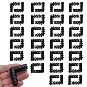 cinagro 16mm elbow connector drip irrigation accessory uv-stabilized non-toxic material leak-proof easy to install for garden pipes planters amp drip systems for watering plants pack of 50