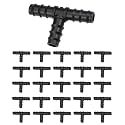 Cinagro 16mm T Connector, Pack of 25, Drip Irrigation Accessories