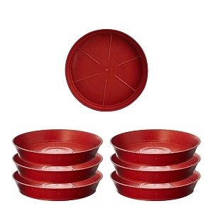 cinagro plant saucer 10 inch - pack of 6 heavy duty plastic plant water tray planter drip trays for pot flower saucers for indoors