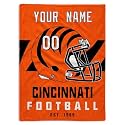 Cincinnati Blanket Throw Blanket Customize Any Name and Number Gifts for Men Women Kids 3 Colors