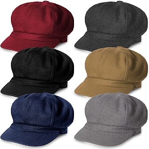 cindeer 6 pcs women newsboy caps ladies hat warm wool visor beret hats for women vintage baker boy