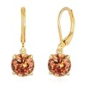 Leverback Dangle Earrings Created Crystal Drop Earrings Gold Plated Jewelry Gift for Women Girls 8mm