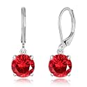 Leverback Dangle Earrings Created Crystal Drop Earrings Gold Plated Jewelry Gift for Women Girls 8mm