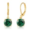 Leverback Dangle Earrings Created Crystal Drop Earrings Gold Plated Jewelry Gift for Women Girls 8mm