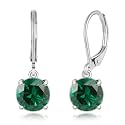 Leverback Dangle Earrings Created Crystal Drop Earrings Gold Plated Jewelry Gift for Women Girls 8mm