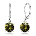 Leverback Dangle Earrings Created Crystal Drop Earrings Gold Plated Jewelry Gift for Women Girls 8mm