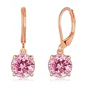 Leverback Dangle Earrings Created Crystal Drop Earrings Gold Plated Jewelry Gift for Women Girls 8mm