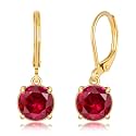 Leverback Dangle Earrings Created Crystal Drop Earrings Gold Plated Jewelry Gift for Women Girls 8mm