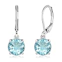 Leverback Dangle Earrings Created Crystal Drop Earrings Gold Plated Jewelry Gift for Women Girls 8mm