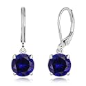 Leverback Dangle Earrings Created Crystal Drop Earrings Gold Plated Jewelry Gift for Women Girls 8mm