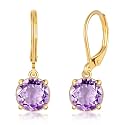 Leverback Dangle Earrings Created Crystal Drop Earrings Gold Plated Jewelry Gift for Women Girls 8mm