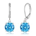 Leverback Dangle Earrings Created Crystal Drop Earrings Gold Plated Jewelry Gift for Women Girls 8mm