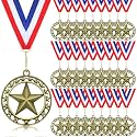 Cinnvoice 24 Pcs Gold Star Medals Bulk for Awards