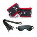 cinrada Handcuff Role Play Kit Red & Black– 3 Pcs Combo Set For Couple Role Play