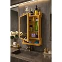 CIPLA PLAST Rich Look Bathroom Cabinet with Mirror | Storage Organiser | Strong Plastic Bathroom Shelves Wall Mounted | Bathroom Accessories| Mirror Cabinet (Champagne Gold)
